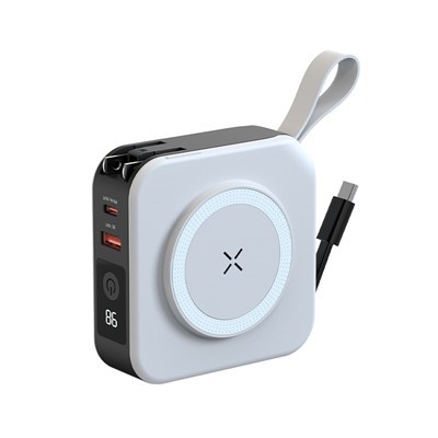 OEM ODM 10000MAH Banc Cumhachta Gan Sreang Le Cábla USB C Muirearú Taistil Muirear Gan Sreang Maighnéadach Muirear Muirear Muirear